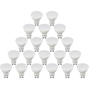 paul russells GU10 LED Bulbs – Pack of 20-45W Spotlight Equivalent, 7W 600lm Energy Saving Light Bulbs, 100° Wide Beam - 6500K Daylight Frosted - Non-Dimmable Lamps