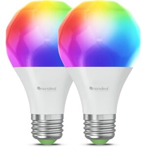 Nanoleaf E27 Smart LED Bulbs, RGB Colour-Changing WiFi Lights, Alexa/Google Home Compatible, 9W Dimmable Remote Control, 2700K-6500K, Matter & Bluetooth Sync, Hub Required, 2 Pack Nanoleaf E27 Smart LED Bulbs, RGB Colour-Changing WiFi Lights, Alexa/Google Home Compatible, 9W Dimmable Remote Control, 2700K-6500K, Matter & Bluetooth Sync, Hub Required, 2 Pack