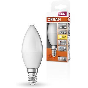 OSRAM Superstar+ Classic B 40 FR Led Lamp, E14 Base, Mini Candle Shape, 4.9W, 470Lm, 2700K, Warm White Light, Reduced Blue Component, Low Eye Strain, Very Low Energy Consumption OSRAM Superstar+ Classic B 40 FR Led Lamp, E14 Base, Mini Candle Shape, 4.9W, 470Lm, 2700K, Warm White Light, Reduced Blue Component, Low Eye Strain, Very Low Energy Consumption