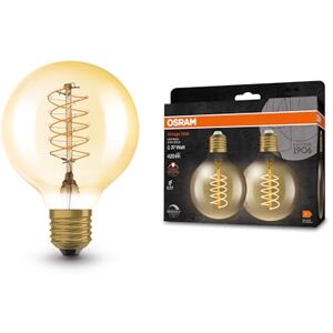 OSRAM Vintage 1906 Globe LED lamp, 4.8W, 420lm, Warm White Light Color, dimmable, CRI 80, E27 Base, Instant 100% Light, no Warm-up time, Ideal for Decorative installations, Energy Saving OSRAM Vintage 1906 Globe LED lamp, 4.8W, 420lm, Warm White Light Color, dimmable, CRI 80, E27 Base, Instant 100% Light, no Warm-up time, Ideal for Decorative installations, Energy Saving