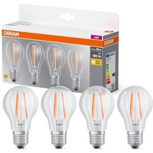 OSRAM LED Base A60, Advantage Pack of 40 Lamps, Replaces Classic 60W Bulbs, 6.5W, Warm White (2700K), Filament Glass, Non-dimmable, pear Shape, E27 OSRAM LED Base A60, Advantage Pack of 40 Lamps, Replaces Classic 60W Bulbs, 6.5W, Warm White (2700K), Filament Glass, Non-dimmable, pear Shape, E27