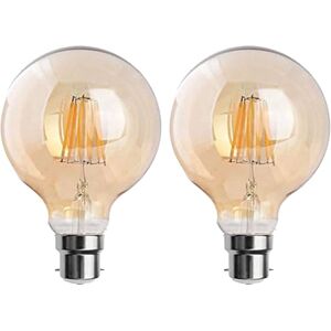 DC VOLTAGE , Beyonet Vintage LED Bulb, Edison G95 8W Dimmable LED Filament Warm White 2700K 800 Lumen Amber Glass Light Bulb, Retro Style Old Fashioned Bulb, CRI>90 Energy Saving Pack of 2 DC VOLTAGE , Beyonet Vintage LED Bulb, Edison G95 8W Dimmable LED Filament Warm White 2700K 800 Lumen Amber Glass Light Bulb, Retro Style Old Fashioned Bulb, CRI>90 Energy Saving Pack of 2
