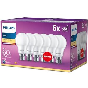 Philips LED 60W A60 B22 WW FR ND 6CT/4, Matt Philips LED 60W A60 B22 WW FR ND 6CT/4, Matt