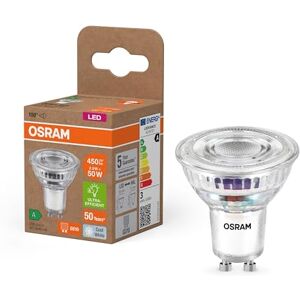 OSRAM 2.5 W PAR16 LED Reflector 450 lm, Cool White (4000 K) Made of Lead-Free Glass with GU10 Base in Energy Efficiency Class A, Diameter 50 mm, Pack IP20.6 OSRAM 2.5 W PAR16 LED Reflector 450 lm, Cool White (4000 K) Made of Lead-Free Glass with GU10 Base in Energy Efficiency Class A, Diameter 50 mm, Pack IP20.6