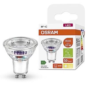 OSRAM Highly Efficient Par16 Reflector Lamp with Energy Efficiency Class B, Socket Gu10, 50W Replacement, 2W Nominal Output, 2700K (Warm White), Especially Power-Saving, Not Dimmable 1-Pack