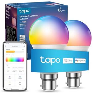 Tapo L530B (2-Pack) Smart Bulb, B22 Colour Changing Light Bulb, Alexa Light Bulbs, LED Light Bulb,8.7W (60W), Dimmable, Schedule & Timer, Energy Saving, App Remote Control, Google Voice Control Tapo L530B (2-Pack) Smart Bulb, B22 Colour Changing Light Bulb, Alexa Light Bulbs, LED Light Bulb,8.7W (60W), Dimmable, Schedule & Timer, Energy Saving, App Remote Control, Google Voice Control