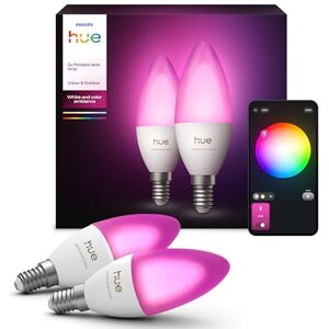 Philips 5.3W B39 E14 Colour Smart LED 2-Pack Bulbs Philips 5.3W B39 E14 Colour Smart LED 2-Pack Bulbs