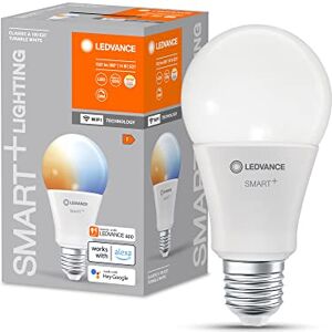 LEDVANCE Smart+ WiFi LED lamp, Frosted Look, 14W, 1521lm, Classic Bulb Shape with E27 Base, Adjustable White Light, dimmable, app or Voice Control, Life of up to 20,000HR, Pack of 4 LEDVANCE Smart+ WiFi LED lamp, Frosted Look, 14W, 1521lm, Classic Bulb Shape with E27 Base, Adjustable White Light, dimmable, app or Voice Control, Life of up to 20,000HR, Pack of 4