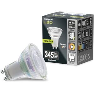 Integral LED 5 Pack WarmTone GU10 Dimmable Lamp, matt White Integral LED 5 Pack WarmTone GU10 Dimmable Lamp, matt White