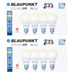 Blaupunkt LED Bulb Classic A60 lamp, E27 Base Screw, 6W, Replaces 48W Incandescent, Warm White 2700K, Yellow Light, Non-dimmable, 570 Lumen, Energy Efficient, Indoor Outdoor, 8 Pieces (Pack of 8) Blaupunkt LED Bulb Classic A60 lamp, E27 Base Screw, 6W, Replaces 48W Incandescent, Warm White 2700K, Yellow Light, Non-dimmable, 570 Lumen, Energy Efficient, Indoor Outdoor, 8 Pieces (Pack of 8)