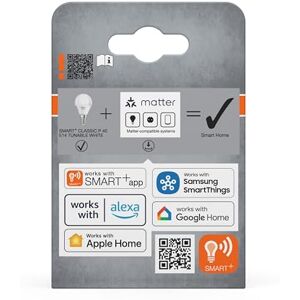 OSRAM Smart+ P40 LED Lamp, Mini Ball Shape E14, Tunable White, App and Voice Control, Dimmable, Matte, Warm White to Cool White, 20,000 Hour Lifespan OSRAM Smart+ P40 LED Lamp, Mini Ball Shape E14, Tunable White, App and Voice Control, Dimmable, Matte, Warm White to Cool White, 20,000 Hour Lifespan