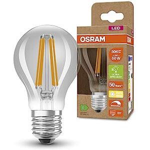 OSRAM Superstar+ Classic A Fil 60 Led Lamp, E27, Bulb Shape, 4.3W, 806Lm, 2700K, Warm White Light, Dimmable, Led Filament Technology, Very Low Energy Consumption, Energy Efficiency Class B OSRAM Superstar+ Classic A Fil 60 Led Lamp, E27, Bulb Shape, 4.3W, 806Lm, 2700K, Warm White Light, Dimmable, Led Filament Technology, Very Low Energy Consumption, Energy Efficiency Class B