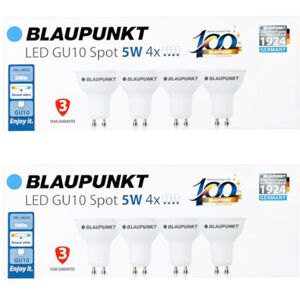 Blaupunkt LED GU10 Spot LED lamp, 5W, Replaces 50W Incandescent, Natural White 4000K, Natural Neutral Daylight, Non-dimmable, 500 Lumen, Light Bulb, Room Lighting, 8 Pieces (Pack of 8) Blaupunkt LED GU10 Spot LED lamp, 5W, Replaces 50W Incandescent, Natural White 4000K, Natural Neutral Daylight, Non-dimmable, 500 Lumen, Light Bulb, Room Lighting, 8 Pieces (Pack of 8)