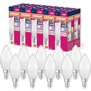 OSRAM Led Star Value Classic B40 Led Lamp for E14 Base, Candle Shape, Fr, 470 Lumens, Cold White (4000K), Replacement for Conventional 40W Light Bulbs, Not Dimmable, 10-Pack OSRAM Led Star Value Classic B40 Led Lamp for E14 Base, Candle Shape, Fr, 470 Lumens, Cold White (4000K), Replacement for Conventional 40W Light Bulbs, Not Dimmable, 10-Pack