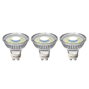 paul russells GU10 LED Bulbs – Pack of 3-45W Spotlight Equivalent, 4.9W 560lm Energy Saving Light Bulbs, 100° Wide Beam - 6500K Daylight Frosted - Non-Dimmable Lamps