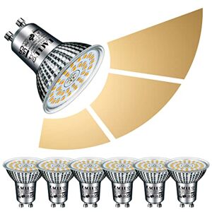 EACLL GU10 LED Bulbs 3-Step Dimmable 3-Brightness, 10W 3000K Warm White, Pack of 6, 940lm Equivalent 125W Halogen Spotlight, 120° Flicker-Free Reflector Lamp, Dimmable Without Dimmer Switch