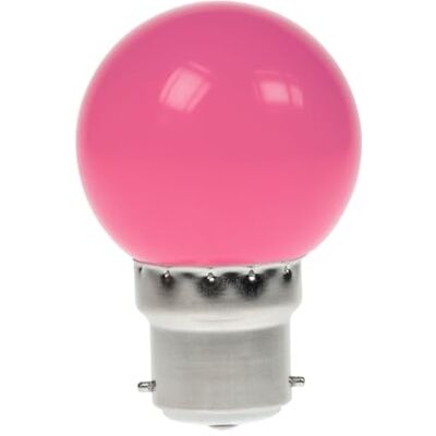 ProLite Pro-Lite Golf/1.5W/BC/Pink 240v 1.5w LED Golf Ball Bulb Bayonet BC B22 Pink Decorative Festoon ProLite Pro-Lite Golf/1.5W/BC/Pink 240v 1.5w LED Golf Ball Bulb Bayonet BC B22 Pink Decorative Festoon