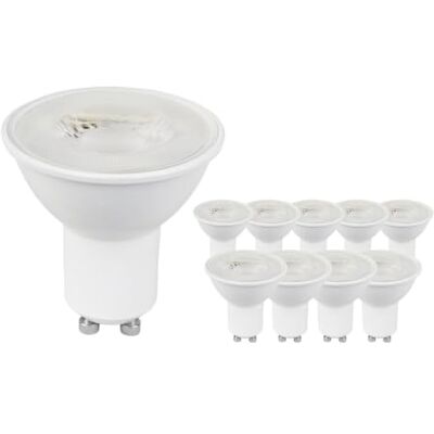 Ledvion 10 Pack Dimmable GU10 LED Spots 4.5W 2700K 345 Lumen Full Glass Warm, dimmable light for cosy evenings, accent lighting and everyday use around the home. Ledvion 10 Pack Dimmable GU10 LED Spots 4.5W 2700K 345 Lumen Full Glass Warm, dimmable light for cosy evenings, accent lighting and everyday use around the home.