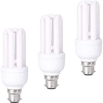 FanciBuy 11Ẉatṭ Light Bulbs Bayonet, Daylight Bulbs 6400K, 660 Lumens, BC/ B22/Bayonet Cap, CFL Low Energy Saving Bulbs, 3 Pack FanciBuy 11Ẉatṭ Light Bulbs Bayonet, Daylight Bulbs 6400K, 660 Lumens, BC/ B22/Bayonet Cap, CFL Low Energy Saving Bulbs, 3 Pack