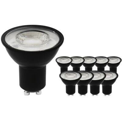 Ledvion 10 Pack Dimmable GU10 LED Spots 3W 2700K 345 Lumen Black Full Glass Warm, dimmable light for cosy evenings, accent lighting and everyday use around the home. Ledvion 10 Pack Dimmable GU10 LED Spots 3W 2700K 345 Lumen Black Full Glass Warm, dimmable light for cosy evenings, accent lighting and everyday use around the home.