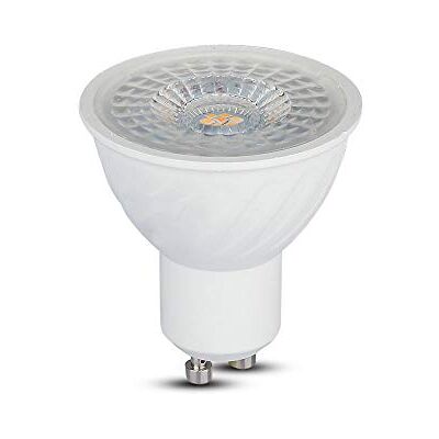V-TAC 6.5W Gu10 Ripple Plastic Spotlight With Samsung Chip 3000K 110 Beam Angle Dimmable V-TAC 6.5W Gu10 Ripple Plastic Spotlight With Samsung Chip 3000K 110 Beam Angle Dimmable