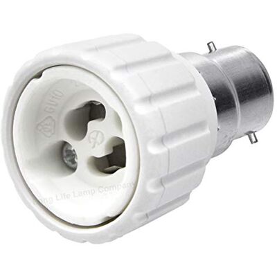Long Life Lamp Company 2 x BC B22 Bayonet Cap to GU10 2 Pin Light Bulb Fitting Lamp Adaptor Converter Plug Power Socket Adapter Long Life Lamp Company 2 x BC B22 Bayonet Cap to GU10 2 Pin Light Bulb Fitting Lamp Adaptor Converter Plug Power Socket Adapter