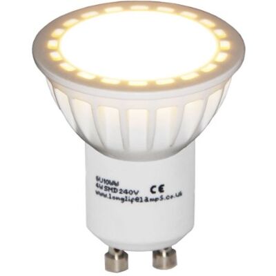 Long Life Lamp Company 4 Pack GU10 4W LED Warm White Colour with SMD Chip Long Life Lamp Company 4 Pack GU10 4W LED Warm White Colour with SMD Chip