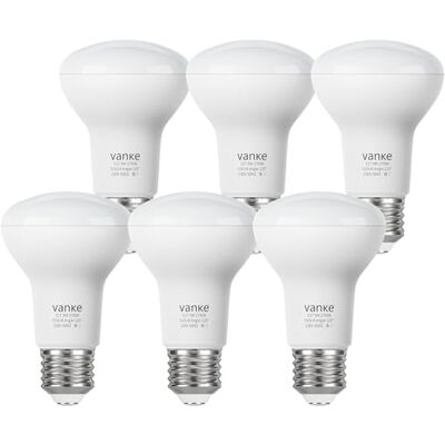 Vanke E27 R63 Spotlight Bulb, 9W=60W, 2700K Warm White, 910LM, Pack of 6 ES Edison Screw Bulb, LED Reflector Light Bulb, Non-Dimmable, No Flicker Vanke E27 R63 Spotlight Bulb, 9W=60W, 2700K Warm White, 910LM, Pack of 6 ES Edison Screw Bulb, LED Reflector Light Bulb, Non-Dimmable, No Flicker