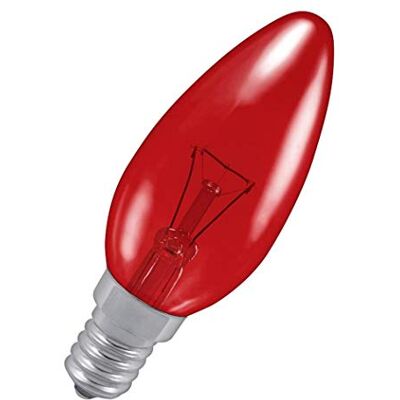 Crompton Lamps 40W Candle SES-E14 Dimmable Fireglow Red 95lm SES Small Screw E14 Incandescent Fireplace Coloured Light Bulb Crompton Lamps 40W Candle SES-E14 Dimmable Fireglow Red 95lm SES Small Screw E14 Incandescent Fireplace Coloured Light Bulb