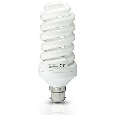 Long Life Lamp Company Energy Saving Spiral Compact Fluorescent Light Bulb 35W B22 Bayonet T4 Technology Warm White 175w Equivalent Long Life Lamp Company Energy Saving Spiral Compact Fluorescent Light Bulb 35W B22 Bayonet T4 Technology Warm White 175w Equivalent