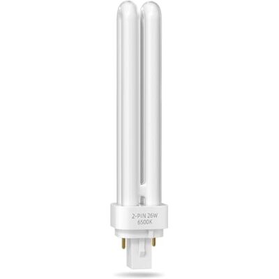 TobeBright 26W 2 Pin G24d-3 PLC Tube Light, 2U Double Turn Tube Energy Saving Bulb Cool White 6500K Low Consumption Fluorescent Lamp Non-Dimmable for Hallway, Kitchen, Restaurant, Office (1-Pack) TobeBright 26W 2 Pin G24d-3 PLC Tube Light, 2U Double Turn Tube Energy Saving Bulb Cool White 6500K Low Consumption Fluorescent Lamp Non-Dimmable for Hallway, Kitchen, Restaurant, Office (1-Pack)