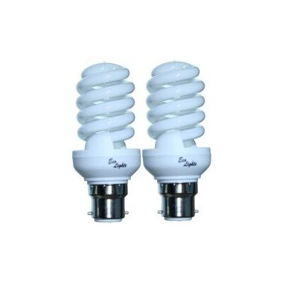 Eco Lights New Compact MINI Range 20 WATT BC Daylight Energy Saver Twin Pack BC Full Spectrum Bulbs Eco Lights New Compact MINI Range 20 WATT BC Daylight Energy Saver Twin Pack BC Full Spectrum Bulbs