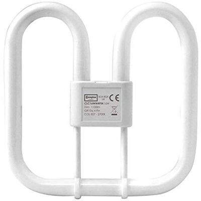 Crompton Lamps CFL 2D 16W GR10q Dimmable 2700K Warm White Frosted 1100lm 4-Pin Energy Saving DD Compact Fluorescent CC Slim Opal Light Bulb Crompton Lamps CFL 2D 16W GR10q Dimmable 2700K Warm White Frosted 1100lm 4-Pin Energy Saving DD Compact Fluorescent CC Slim Opal Light Bulb