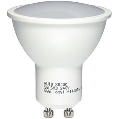 Long Life Lamp Company 5 Pack GU10 5W LED Beautiful Warm White Colour 50w Replacement Long Life Lamp Company 5 Pack GU10 5W LED Beautiful Warm White Colour 50w Replacement