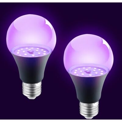 JYQOQH 2 Pack Black Light Bulb, 12W UV Light Bulb with E27 Base, Glow in The Dark Blacklight Bulb, UV Bulb for Home Party Halloween Glow Party DJ Fluorescent Decor Body Paint JYQOQH 2 Pack Black Light Bulb, 12W UV Light Bulb with E27 Base, Glow in The Dark Blacklight Bulb, UV Bulb for Home Party Halloween Glow Party DJ Fluorescent Decor Body Paint