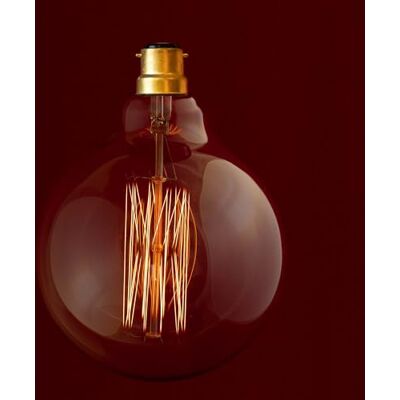 William & Watson Edison Vintage Globe Squirrel Cage Dimmable Light Bulb, 40W Incandescent B22 Bayonet Amber Old Fashioned Retro Lamp (Globe G125 XL Extra Large (125mm Width)) William & Watson Edison Vintage Globe Squirrel Cage Dimmable Light Bulb, 40W Incandescent B22 Bayonet Amber Old Fashioned Retro Lamp (Globe G125 XL Extra Large (125mm Width))
