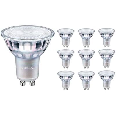 Philips Master Value LEDspot 4.8W (50w) GU10 Warm White (2700k) Dimmable 36 Degree Beam Angle 10 Pack Philips Master Value LEDspot 4.8W (50w) GU10 Warm White (2700k) Dimmable 36 Degree Beam Angle 10 Pack