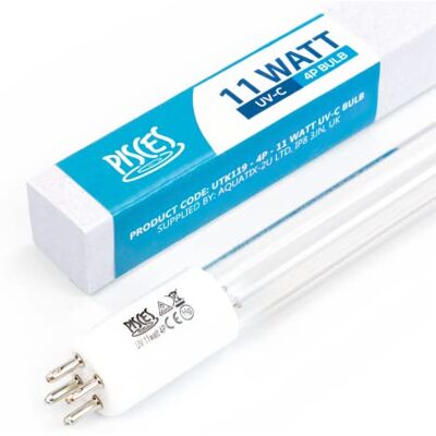 Pisces 11w Watt Replacement UV 4 Pin Linear Pond Bulb Spare UVC Lamp for Laguna Pressure Flo Filter PF 2500/5000 Pisces 11w Watt Replacement UV 4 Pin Linear Pond Bulb Spare UVC Lamp for Laguna Pressure Flo Filter PF 2500/5000