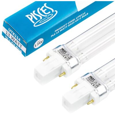 Pisces Twin Pack 13w Watt Replacement UV PLS Pond Bulb Spare 186mm UVC Lamp for Filter GX23 Fitting Pisces Twin Pack 13w Watt Replacement UV PLS Pond Bulb Spare 186mm UVC Lamp for Filter GX23 Fitting