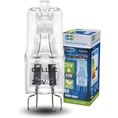 Long Life Lamp Company 10 x G9 Halogen Energy Saving 28W = 40W Equivalent Light Bulbs Eco Halogen Dimmable Bulbs Long Life Lamp Company 10 x G9 Halogen Energy Saving 28W = 40W Equivalent Light Bulbs Eco Halogen Dimmable Bulbs