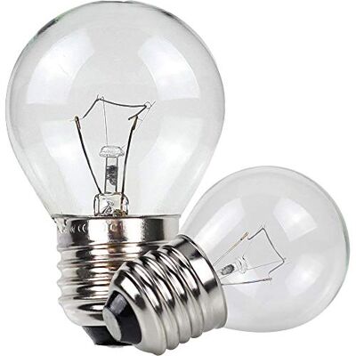 Tianfan 2-Pack G45 Incandescent Bulb 40W Round Ball E27 300°C Oven Bulb Salt Lamp Bulb Tianfan 2-Pack G45 Incandescent Bulb 40W Round Ball E27 300°C Oven Bulb Salt Lamp Bulb