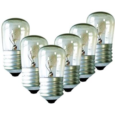 Royalux Light Bulb T30 E27 ES 15W 25W Incadescent Small Edison Screw Base up to 300 Degrees for Microwave,Oven, Fridge,Salt Lamp Bulbs 6PACK (T30 E27) Royalux Light Bulb T30 E27 ES 15W 25W Incadescent Small Edison Screw Base up to 300 Degrees for Microwave,Oven, Fridge,Salt Lamp Bulbs 6PACK (T30 E27)