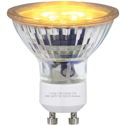 Long Life Lamp Company 4w Yellow GU10 LED Colour Light Bulb Long Life Lamp Company 4w Yellow GU10 LED Colour Light Bulb