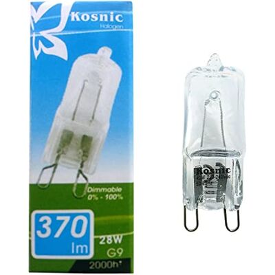 Kosnic Pack of 20 x G9 28W=40W Brightness bulbs branded 240V Volt mains Dimmable C Rated LONG LIFE Eco Halogen ENERGY SAVING bulbs capsules lamps SAFETY FUSED 2000 hour Individually Boxed UK stock Kosnic Pack of 20 x G9 28W=40W Brightness bulbs branded 240V Volt mains Dimmable C Rated LONG LIFE Eco Halogen ENERGY SAVING bulbs capsules lamps SAFETY FUSED 2000 hour Individually Boxed UK stock