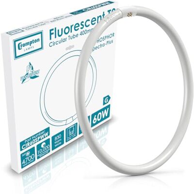 Crompton Lamps 60W T9 Circular Fluorescent Tube 4-Pin 40cm 830 3000K Warm White 4-Pin Circle Light Tubes, Energy Efficient Triphoshpor, G10q for Bathrooms, Kitchens, Magnifiers & Ceiling Lights Crompton Lamps 60W T9 Circular Fluorescent Tube 4-Pin 40cm 830 3000K Warm White 4-Pin Circle Light Tubes, Energy Efficient Triphoshpor, G10q for Bathrooms, Kitchens, Magnifiers & Ceiling Lights