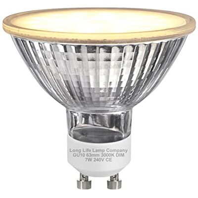 Long Life Lamp Company GU10 LED 63mm Dimmable Warn White 7w Frosted Cover 240v Long Life Lamp Company GU10 LED 63mm Dimmable Warn White 7w Frosted Cover 240v