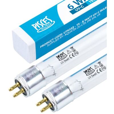Pisces Twin Pack 6w Watt Replacement UV T5 Pond Bulb Spare 225mm UVC Lamp for Filter Pisces Twin Pack 6w Watt Replacement UV T5 Pond Bulb Spare 225mm UVC Lamp for Filter