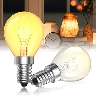 HeatingLux E14 Wax Warmer Bulbs, Dimmable Scentsy Light Bulb 26W, S35 Small Screw Light Bulb E14 SES Base for Wax Warmers & Melt Burners, 230V, 2-Pack HeatingLux E14 Wax Warmer Bulbs, Dimmable Scentsy Light Bulb 26W, S35 Small Screw Light Bulb E14 SES Base for Wax Warmers & Melt Burners, 230V, 2-Pack