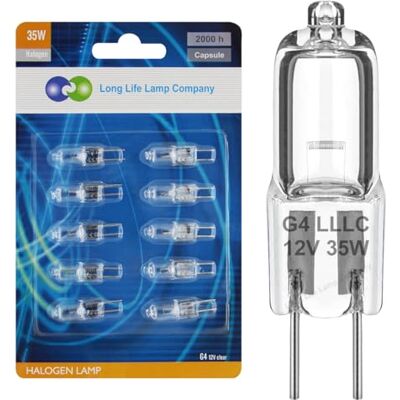 Long Life Lamp Company 10 Pack G4 12v Halogen Bulbs 5w (5W) Long Life Lamp Company 10 Pack G4 12v Halogen Bulbs 5w (5W)