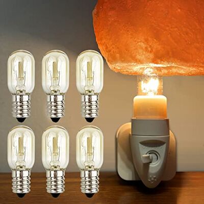 NOTSEK 14W E14 Salt Lamp Light Bulbs 240V, 6 Pack Scentsy Light Bulb Small Edison Screw in SES Warm White 2700K, Dimmable T20 Pygmy Bulb for Himalayan Salt Lamp, Fridge, Wax Burners NOTSEK 14W E14 Salt Lamp Light Bulbs 240V, 6 Pack Scentsy Light Bulb Small Edison Screw in SES Warm White 2700K, Dimmable T20 Pygmy Bulb for Himalayan Salt Lamp, Fridge, Wax Burners